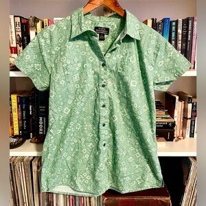 Noble Outfitters Mint Green Size M Shirt Geometric Western Button Short-Sleeve